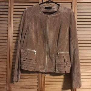 Ivanka Trump Brown Faux Suede Jacket